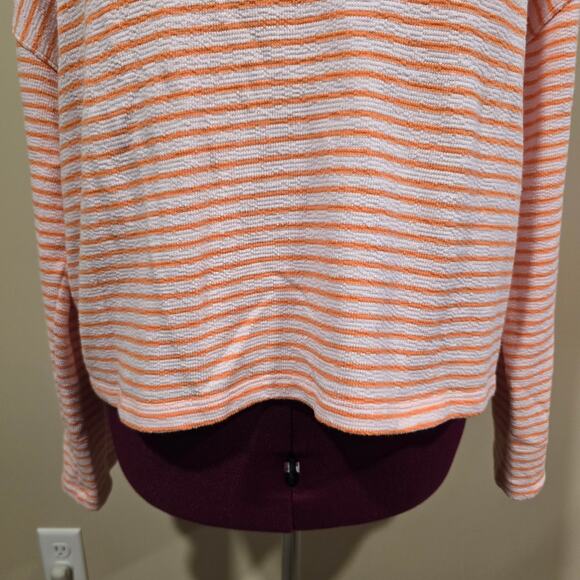Women's Love by Gap Orange Striped Terry Knit Hoodie | Size XL - Picture 5 of 9